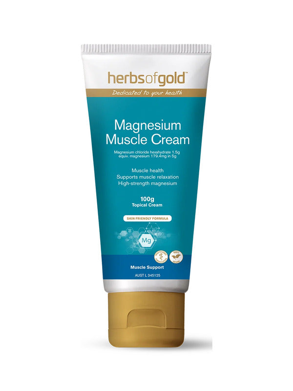 Herbs of Gold Magnesium Muscle Cream 100g tube