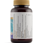 Side of the Herbs of Gold Resveratrol AdvantAGE bottle showing directions and each capsule's ingredients