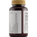 Side of the Herbs of Gold Resveratrol AdvantAGE bottle showing warnings and allergen information