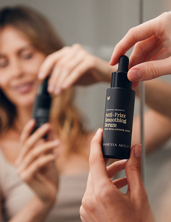 Model using Vanessa Megan Anti-Frizz Smoothing Serum