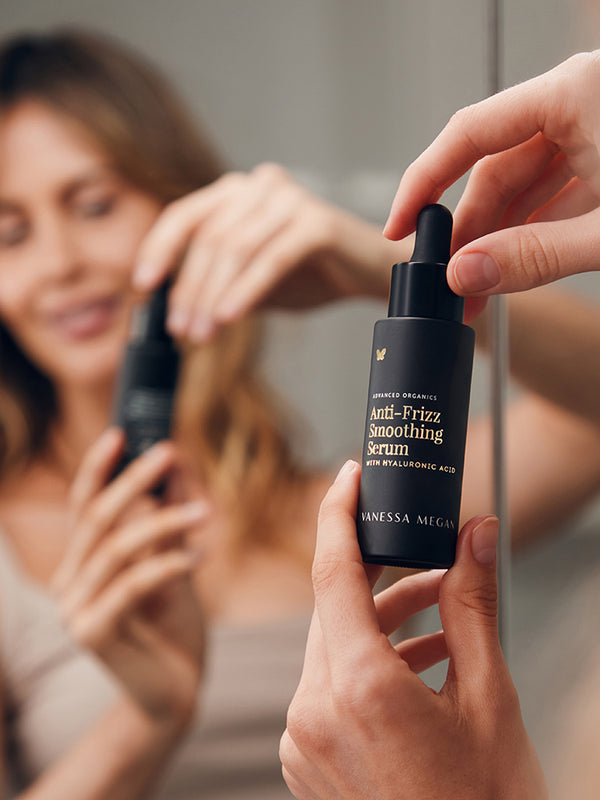 Model using Vanessa Megan Anti-Frizz Smoothing Serum