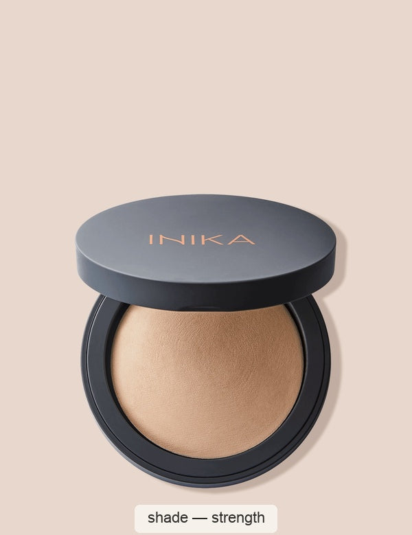 INIKA Organic Baked Mineral Foundation – shade Strength, SKU NBF001
