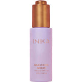A lavender bottle with a gold cap labeled INIKA Organic Bakuchiol Serum Natural Retinol Alternative 30ml rests on a white background—an elegant, vegan-friendly skincare upgrade.