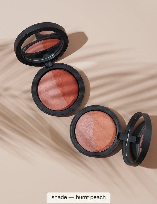INIKA Organic Mineral Baked Blush Duo - Burnt Peach 6.5g – shade Burnt Peach, SKU NBD002