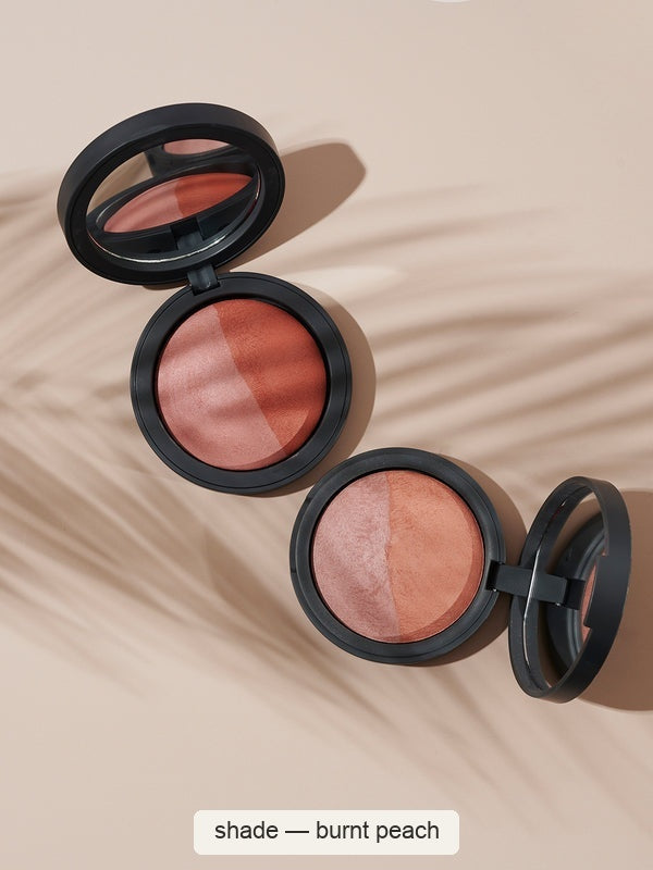 INIKA Organic Mineral Baked Blush Duo - Burnt Peach 6.5g – shade Burnt Peach, SKU NBD002