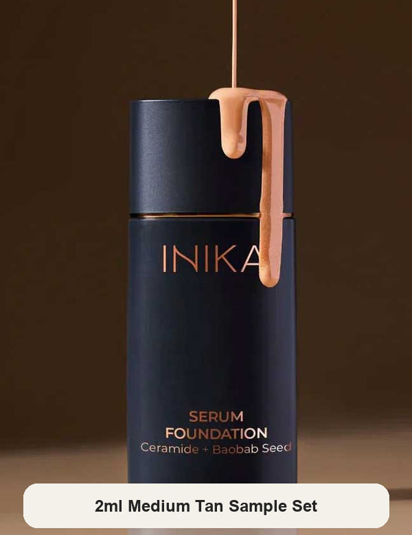 INIKA Organic Serum Foundation – 2ml Medium / Tan Sample Set – SKU INIKASM