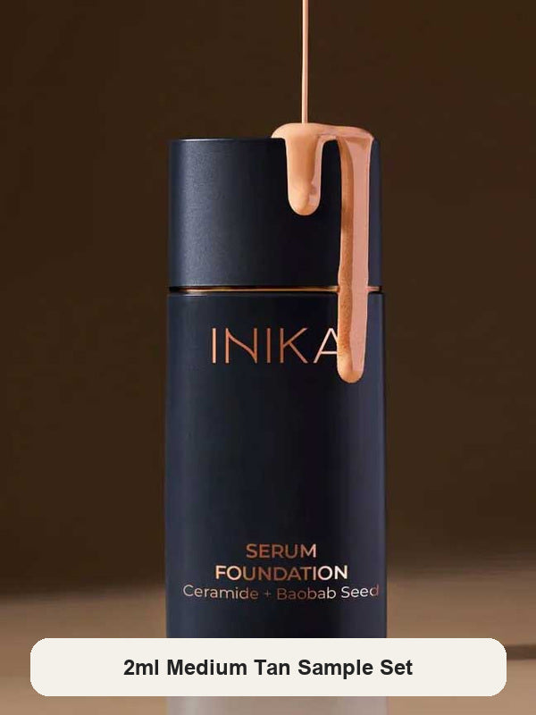 INIKA Organic Serum Foundation – 2ml Medium / Tan Sample Set – SKU INIKASM