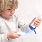 Child using Jack N' Jill bubblegum toothpaste