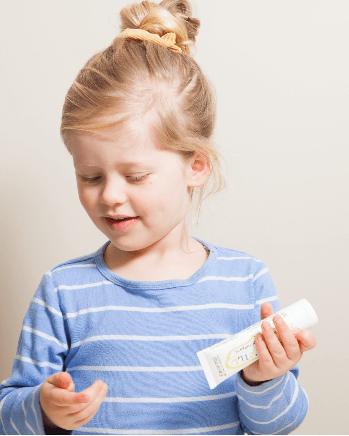 Child using Jack N' Jill flavour-free toothpaste