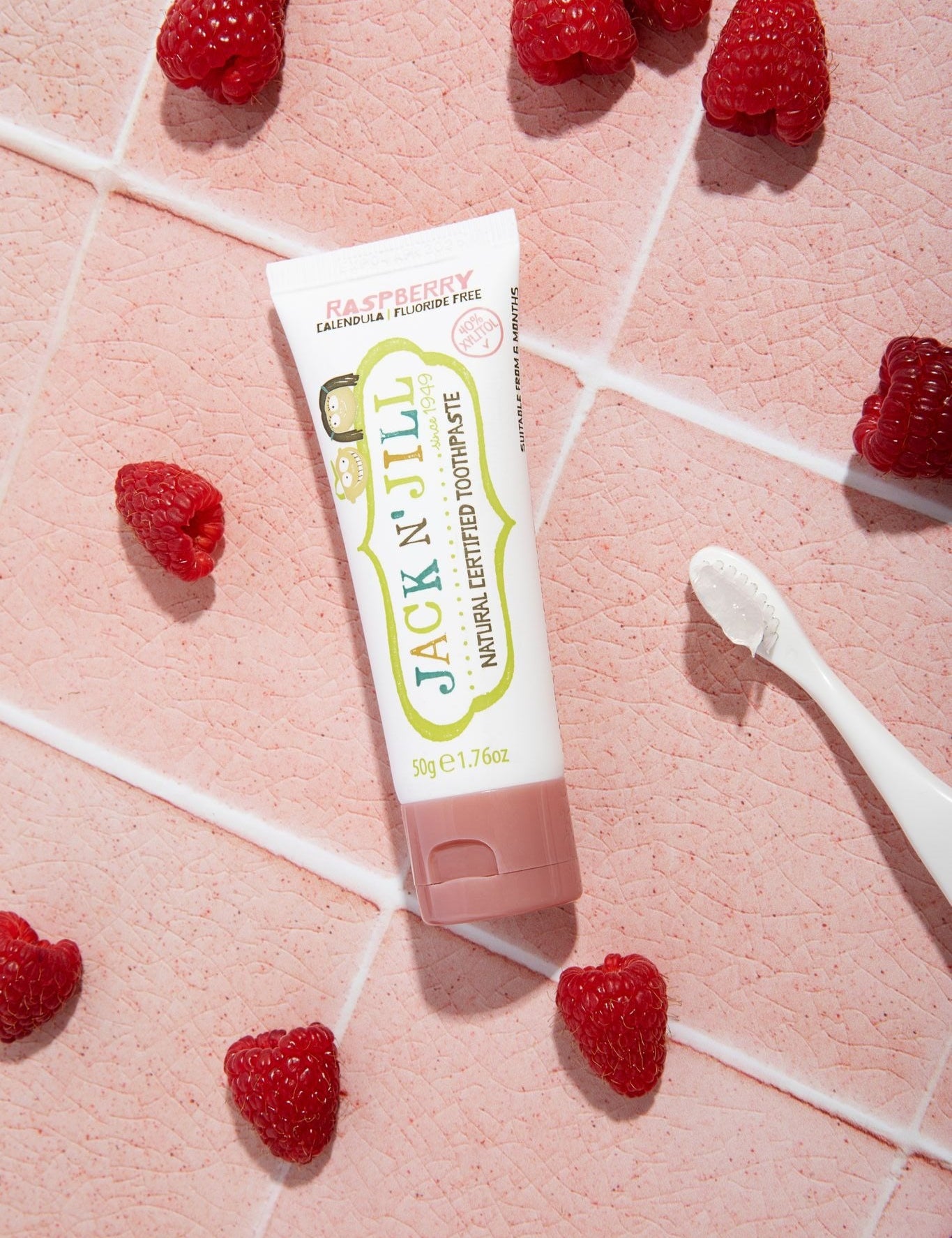 Jack N' Jill raspberry toothpaste lifestyle scene