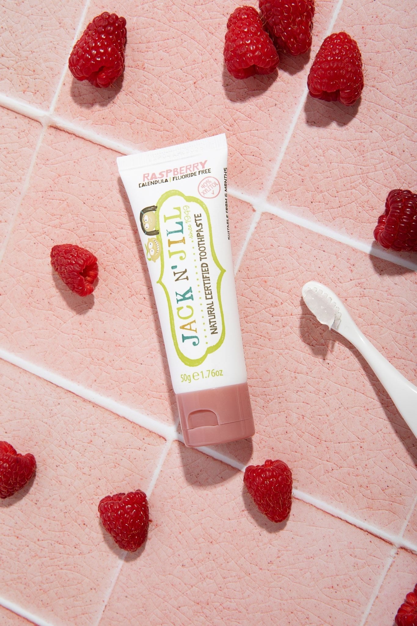 Jack N' Jill raspberry toothpaste lifestyle scene