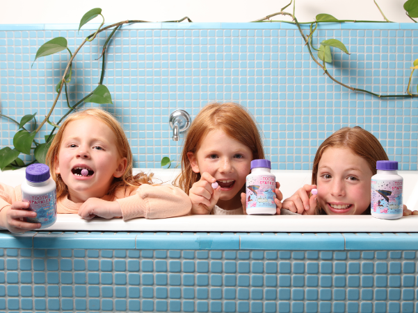 Children enjoying Jack N' Jill Tooth Sparkles