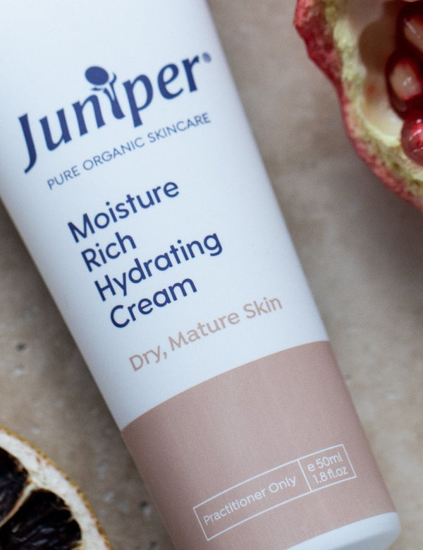 Juniper Moisture Rich Hydrating Cream styled with pomegranate and citrus
