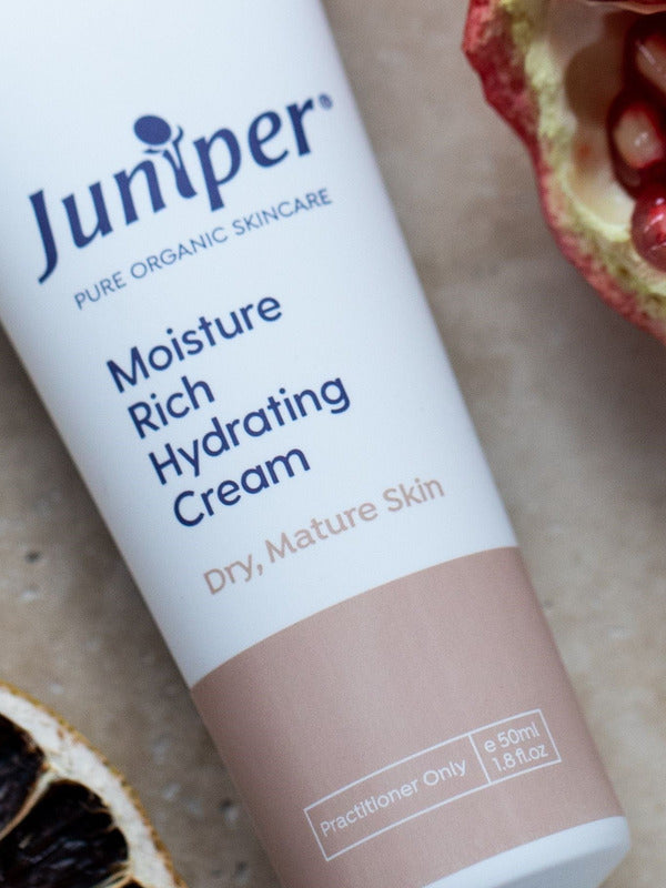 Juniper Moisture Rich Hydrating Cream styled with pomegranate and citrus