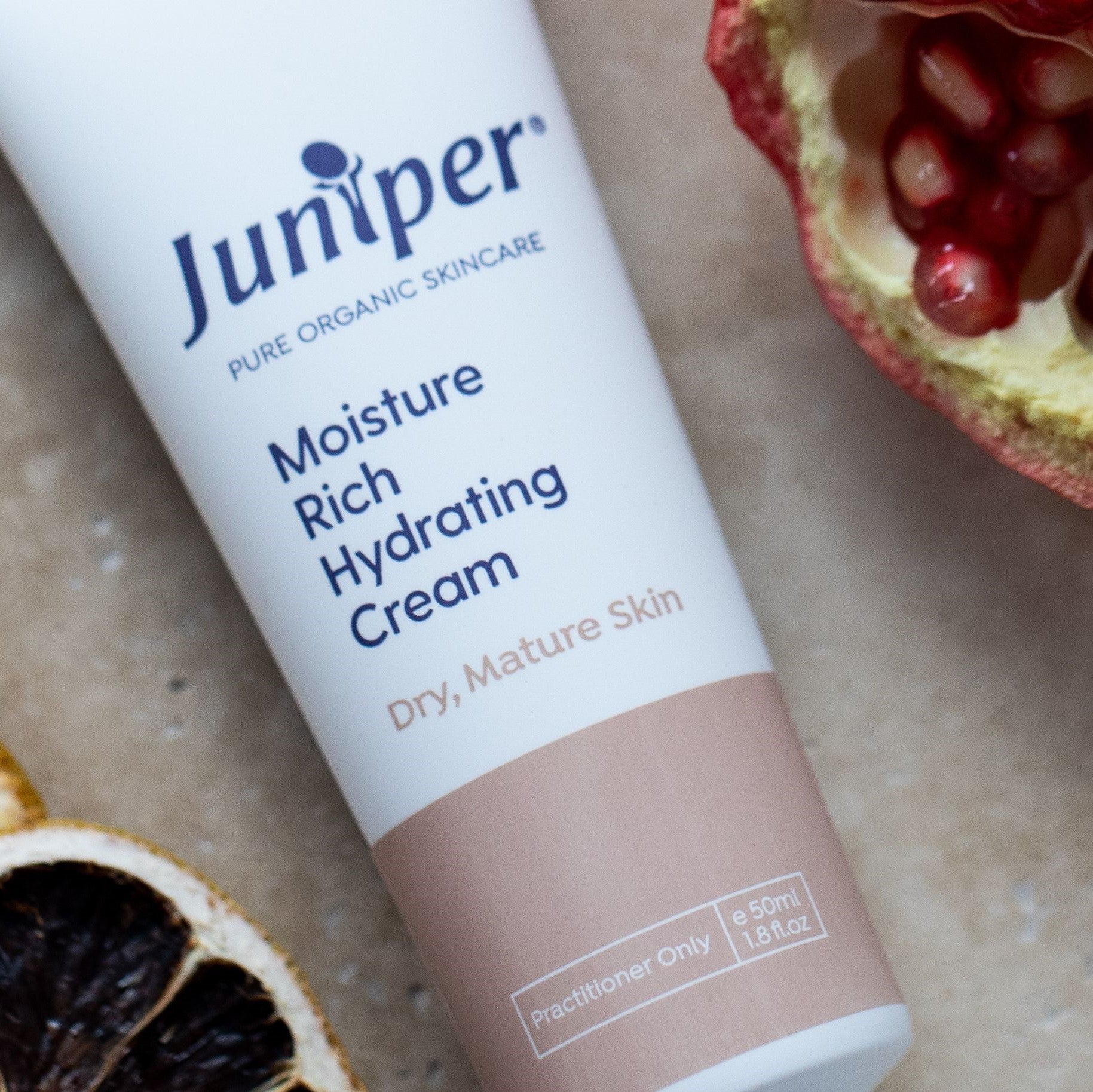 Juniper Moisture Rich Hydrating Cream styled with pomegranate and citrus