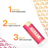 Ingredients and product information for Hurraw! Kapha Lip Balm Grapefruit Ginger & Eucalyptus 4.8g
