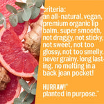 Product standards and certifications for Hurraw! Kapha Lip Balm Grapefruit Ginger & Eucalyptus 4.8g