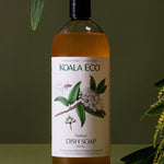 Koala Eco Lemon Myrtle and Mandarin Dish Soap Refill styled with golden wattle branches