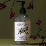 Koala Eco Rosalina and Peppermint Hand Wash styled with red native flowers
