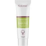 Kolorex Derma Care Horopito Skin Cream 50g comes in a white tube with green and beige labeling. Made in New Zealand, the label claims it calms, soothes, and restores skin and features a stylized plant logo.