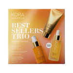 KORA Organics Best Sellers Trio gift box, front view on a white background.