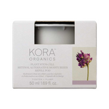 White KORA Plant Stem Cell Retinol Alternative Moisturiser refill box with a window revealing the white pod, purple flower artwork on the right and a lilac strip along the bottom. The box is labelled 50 ml.