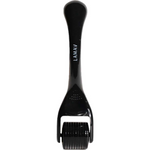 The LAMAV Micro Dermal Roller is a black 0.3mm facial tool with fine needles and LAMAV branding, shown on a white background. It helps boost skincare absorption for better results.