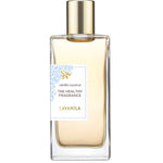 The Lavanila The Healthy Fragrance EDT Vanilla Coconut 50ml is a rectangular glass bottle with a gold cap, white label, blue floral design, and crafted with essential oils for a naturally healthy scent.