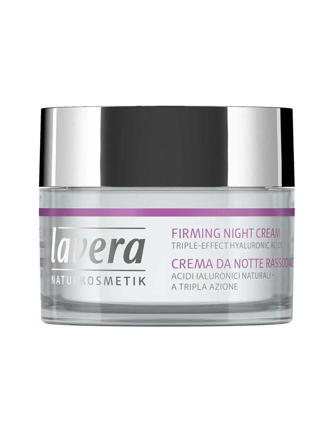 Lavera Firming Night Cream 50ml closed jar on a white background.