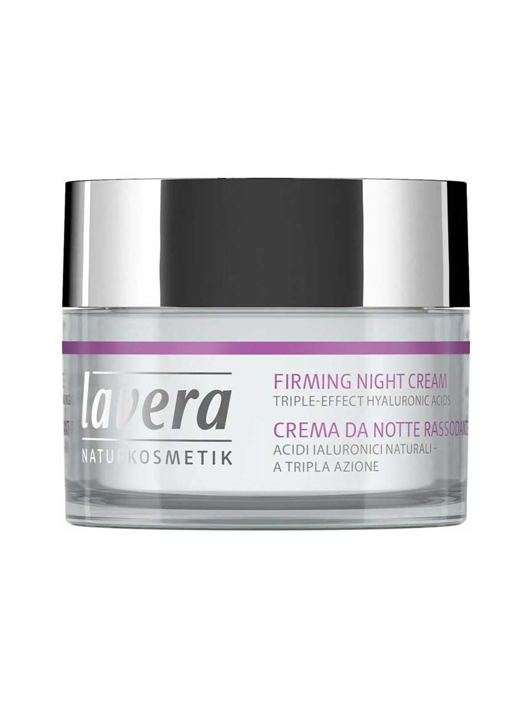 Lavera Firming Night Cream 50ml closed jar on a white background.
