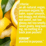 Product standards and certifications for Hurraw! Organic Lip Balm - Lemon 4.8g