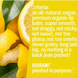 Product standards and certifications for Hurraw! Organic Lip Balm - Lemon 4.8g