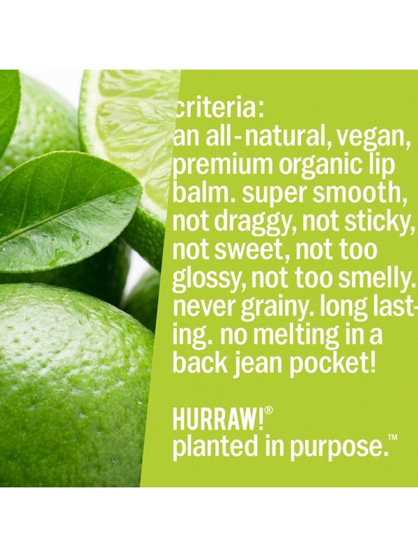Product standards and certifications for Hurraw! Organic Lip Balm - Lime 4.8g