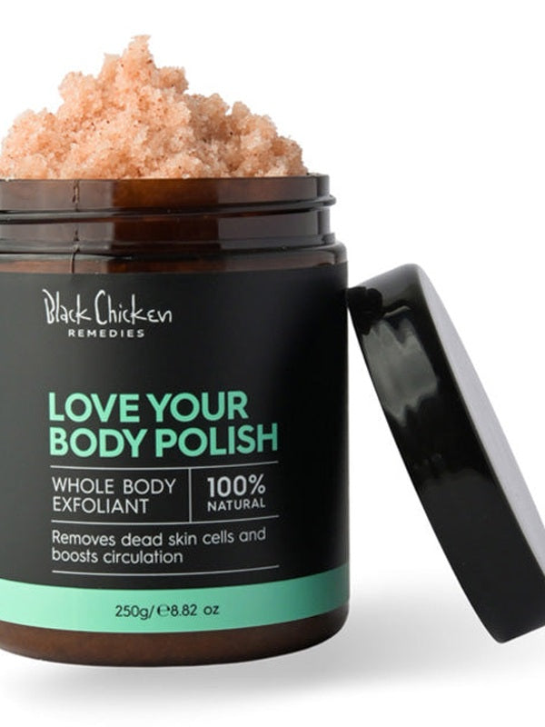 Natural whole body exfoliant – Black Chicken Remedies Love Your Body Polish Natural Body Scrub 250g