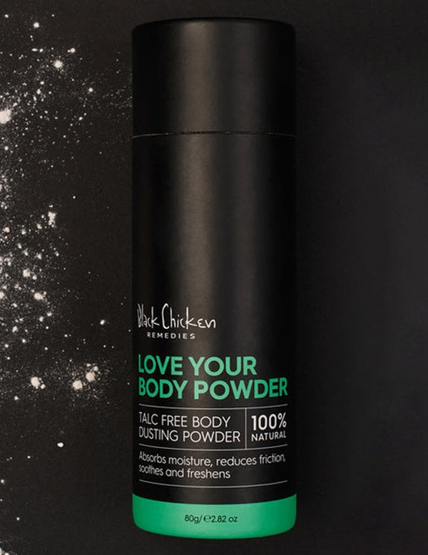 Natural Talc Free Body Powder, Australian Made – Black Chicken Remedies Love Your Body Powder Talc Free Body Powder 80g