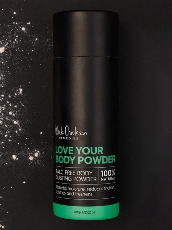Natural Talc Free Body Powder, Australian Made – Black Chicken Remedies Love Your Body Powder Talc Free Body Powder 80g