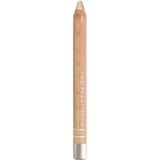 Luk Beautifood Luminous Eye Crayon in Pearl, shown upright on white with a natural wood barrel, gold lettering, pale vanilla-gold tip and silver-coloured end.
