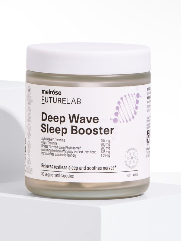 Melrose FutureLab Deep Wave Sleep Booster shown upright from an alternate front angle