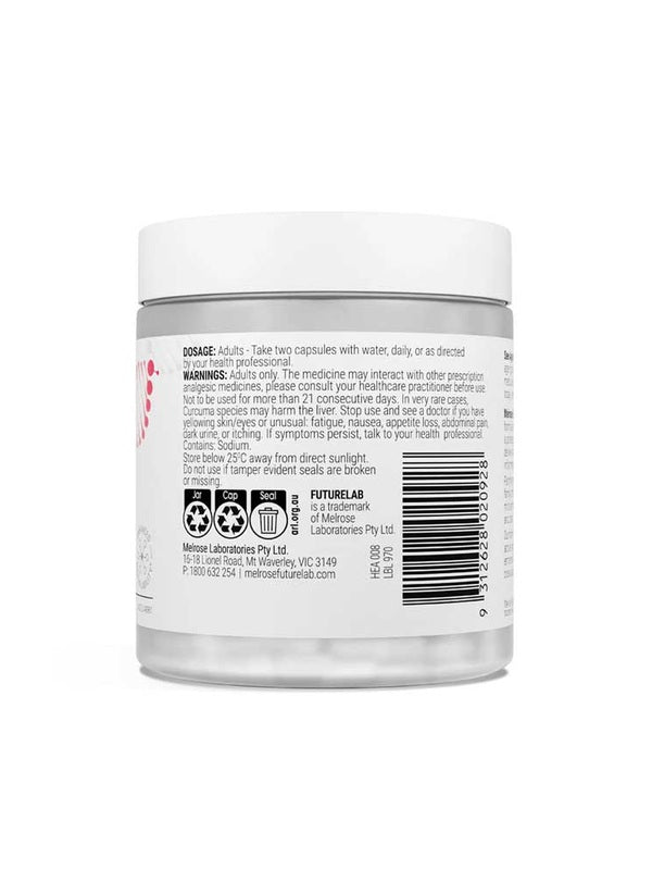 Rear view of Melrose FutureLab Inflammation Modulator showing the barcode and product information