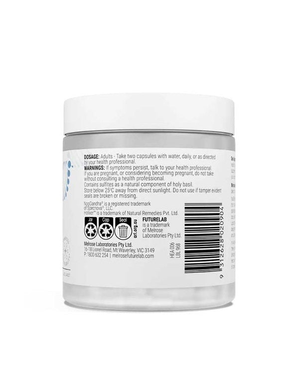 Rear view of Melrose FutureLab Neuro-Stress Modulator showing the barcode and product information