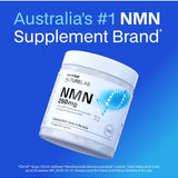 Melrose FutureLab NMN 250mg capsules shown from an angled product position with supporting text
