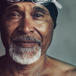 Mature swimmer in official Melrose FutureLab Vascular Health lifestyle imagery