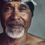 Mature swimmer in official Melrose FutureLab Vascular Health lifestyle imagery