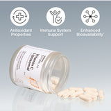 Melrose FutureLab Vitamin C Liposomal jar styled on a reflective surface with capsules