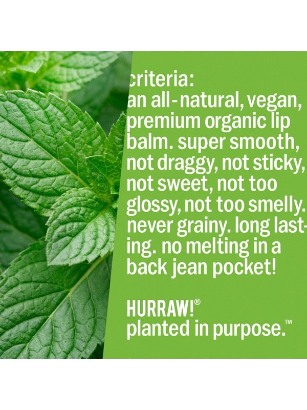 Product standards and certifications for Hurraw! Organic Lip Balm - Mint 4.8g
