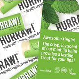 Product and flavour details for Hurraw! Organic Lip Balm - Mint 4.8g