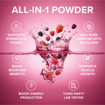 All in one powder panel for Tropeaka Creatine Monohydrate Mixed Berry