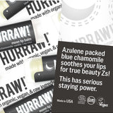 Product and flavour details for Hurraw! Moon Lip Balm Blue Chamomile & Vanilla 4.8g