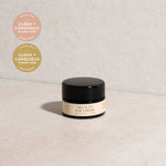 Mukti Bioactive Renewal Eye Crème styled on a light stone surface with its 2026 award badges.