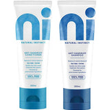 Natural Instinct Anti-Dandruff Conditioner and Shampoo 250ml pack on white background